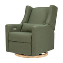 Kiwi Glider Recliner w/ Electronic Control and USB in Olive Boucle w/Light Wood Base