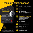 ELC T-1500 Voltage Converter Transformer - Step Up/Down - 110v to 220v / 220v to 110v Power Converter - Circuit Breaker Protection, CE Certified [3-Years Warranty]