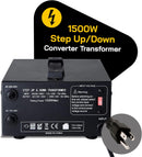 ELC T-1500 Voltage Converter Transformer - Step Up/Down - 110v to 220v / 220v to 110v Power Converter - Circuit Breaker Protection, CE Certified [3-Years Warranty]