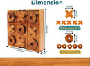 5.5 Inch Wooden Tic Tac Toe Game – Coffee Tabletop XO Block Board for Family Game Night, Desk Decor & Gift