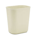 Rubbermaid Fire-Resistant Wastebasket, Rectangular, Fiberglass, 3.5 Gal, Beige - RCP254100BG