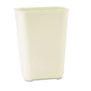 Rubbermaid Fire-Resistant Wastebasket, Rectangular, Fiberglass, 10 Gal, Beige - RCP254400BG