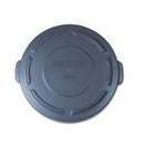 Rubbermaid Flat Top Lid For 20 Gal Round Brute Containers, 19.88" Diameter, Gray - RCP261960GRA