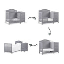 Charlie 4-in-1 Convertible Mini Crib & Changer - Gray
