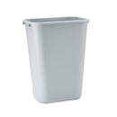 Rubbermaid Deskside Plastic Wastebasket, Rectangular, 10.25 Gal, Gray - RCP295700GY