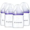 Anti-Colic Baby Bottles for Breastfeeding Babies, 5 Ounces, 4 Count, Includes 4 Extra Slow Flow, Size XS