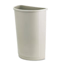 Rubbermaid Untouchable Waste Container, Half-Round, Plastic, 21 Gal, Beige - RCP352000BG