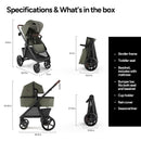 Ultimate 3 Bassinet and Stroller Set - Forest