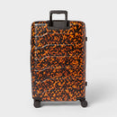 Large Checked Hardside Suitcase - Tortoise Shell