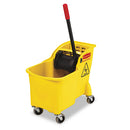 Rubbermaid Tandem 31Qt Bucket/Wringer Combo, Yellow - RCP738000YEL