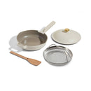 4pc Aluminum Ceramic Nonstick Cookware Set - Cream