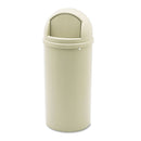 Rubbermaid Marshal Classic Container, Round, Polyethylene, 15 Gal, Beige - RCP816088BG