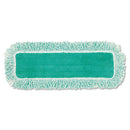 Rubbermaid Dust Pad W/Fringe, Microfiber, 18" Long, Green, 6/Carton - RCPQ418GNCT
