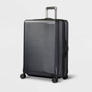 Large Checked Hardside Spinner Suitcase - Matte Black