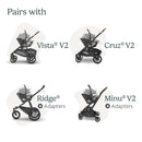 Aria Lightweight Infant Car Seat w Base - Oat Mélange/Chestnut Leather