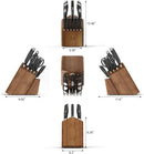17-Piece German Steel Forged Knife Set - Natural Wood