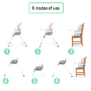 Trio Foldaway 6-in-1 Baby High Chair - Pink