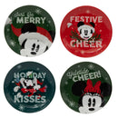 6" Mickey Mouse Festive Cheer Appetizer Plate Red/Green/Navy Blue