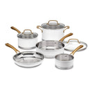 Classic 8pc Stainless Steel Cookware Set with Brushed Gold Handles
