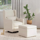 Adrian Swivel Glider with Storage Ottoman - Performance Cream Linen
