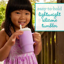 Silicone Sippy Cup with Straw & Handle - Lilac