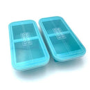 2 Cup Silicone Freezer Tray with Lid - Meal Prep Container - Aqua - 2-Pack