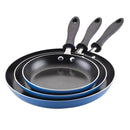 3-Piece Aluminum Nonstick Frying Pan Set - Blue