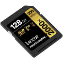 Lexar 128GB Professional 2000x UHS-II SDXC Memory Card Gold Series