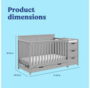 Hadley 5-in-1 Convertible Crib and Changer with Drawer - Grey