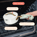 Ceramic Non-Stick Covered Sauce Pan with Strainer Lid - White Icing