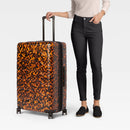 Large Checked Hardside Suitcase - Tortoise Shell