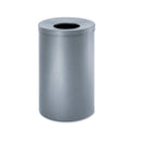 Safco Open-Top Waste Receptacle, Round, Steel, 35 Gal, Black Speckle - SAF9677NC