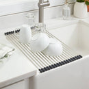 Over the Sink (Roll Away) Dish Drainer Silver