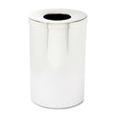 Safco Reflections Open-Top Receptacle, Round, Steel, 35 Gal, Chrome/Black - SAF9695