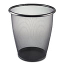 Safco Onyx Round Mesh Wastebasket, Steel Mesh, 5 Gal, Black - SAF9717BL