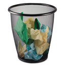 Safco Onyx Round Mesh Wastebasket, Steel Mesh, 5 Gal, Black - SAF9717BL