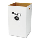 Safco Corrugated Waste Receptacle, Square, 40 Gal, White, 12/Carton - SAF9745