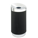 Safco At-Your-Disposal Vertex Receptacle, Round, Polyethylene, 38 Gal, Black/Chrome - SAF9799BL