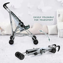 Umbrella Stroller for Dolls - Green & White Stars