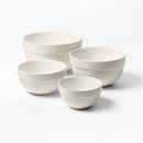 4pc Stoneware Mixing Bowl Set - Cream