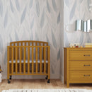 Dylan Folding Portable 3-in-1 Mini Crib and Twin Bed - Chestnut