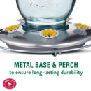 Perky-Pet Hummingbird 32 oz Glass/Metal Mason Jar Nectar Bird Feeder 5 ports, Pack of 2
