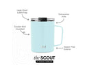12oz Insulated Stainless Steel Modern Scout Mug with Clear Flip Lid Seaside