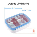 Stainless Steel Divided Bento Snack Box - Blue