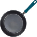 Deep Nonstick Frying Pan - 10.25 Inch - Teal Handle