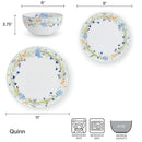 Quinn 12 Piece Dinnerware Set, Service for 4