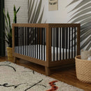 Hudson 3-in-1 Convertible Crib - Natural Walnut/Black