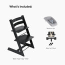 Tripp Trapp High Chair 2 with Adjustable Newborn Set & Baby Set - Black