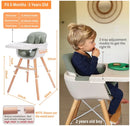 3-in-1 Convertible Wooden High Chair - Green