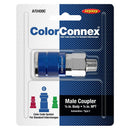 ColorConnex A72420C Automotive Interchange Coupler, 1/4 in, MNPT, Aluminum/Steel, Zinc, Blue